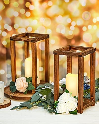16 Pcs Lantern Wedding Centerpieces Set Brown