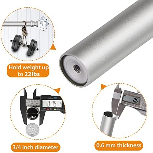 TONIAL Window Rods 32-86 Inches with Acrylic Diamond Finial and Nickel Finish