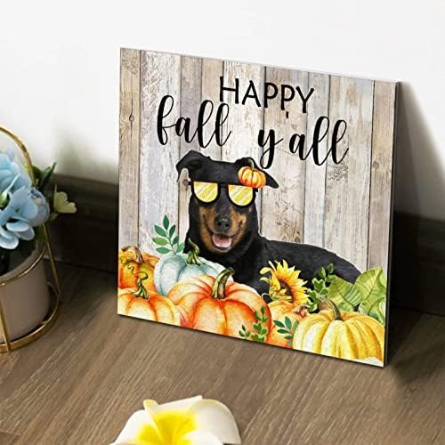 Thanksgiving Hello Fall Decor Wood Plaque 8x8in