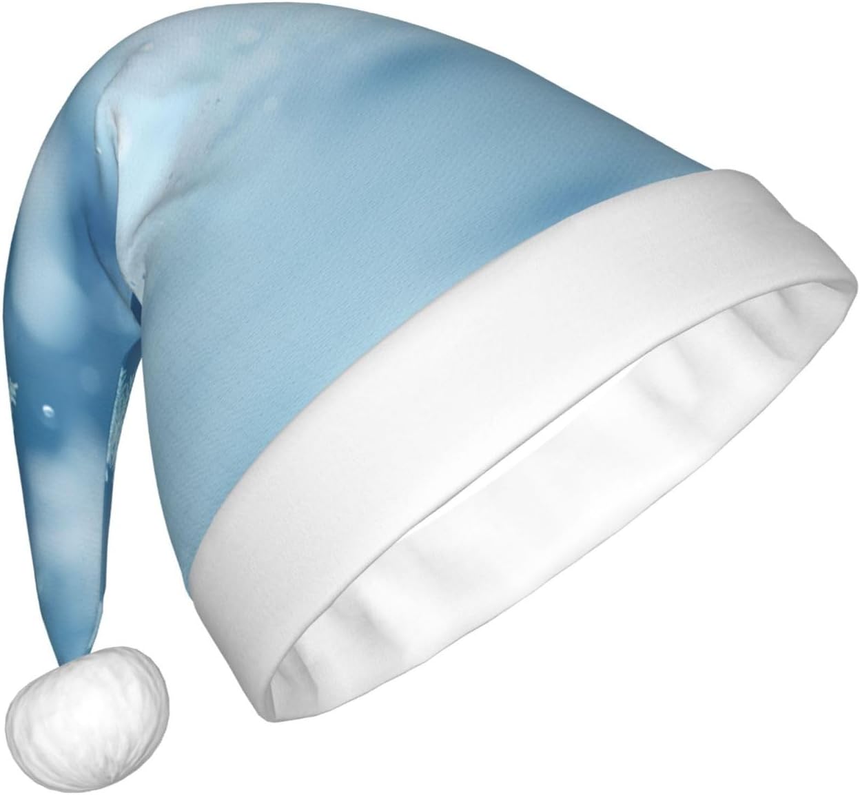 Blue Christmas Snowflake Print Santa Hat Plush