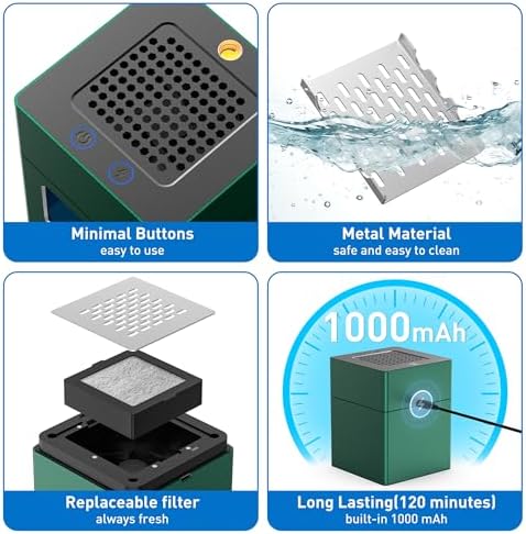 VANSU Green Air Smart Smokeless Ashtray with Lighter