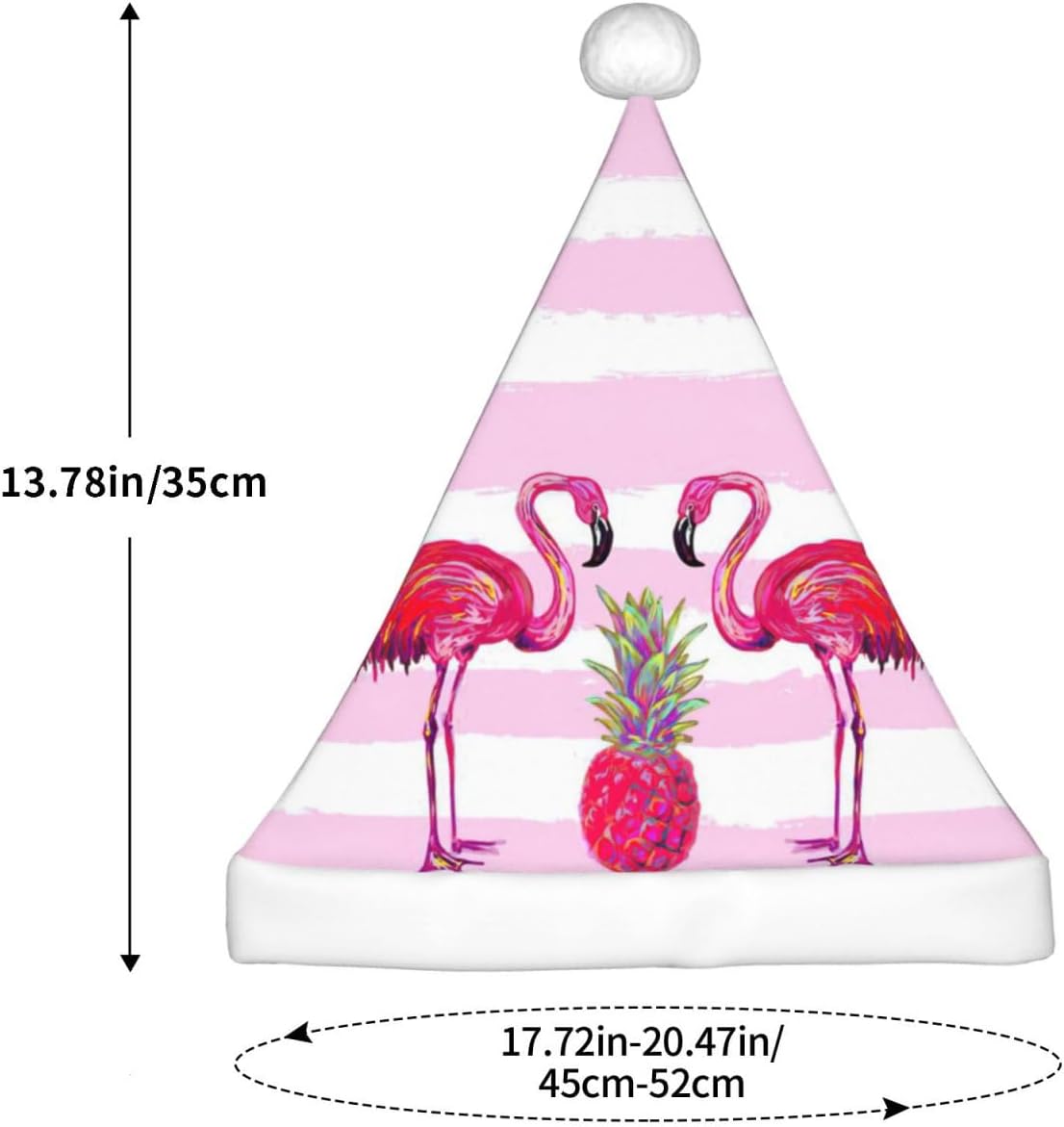 Summer Tropical Flamingo and Pineapple Santa Hat for Christmas