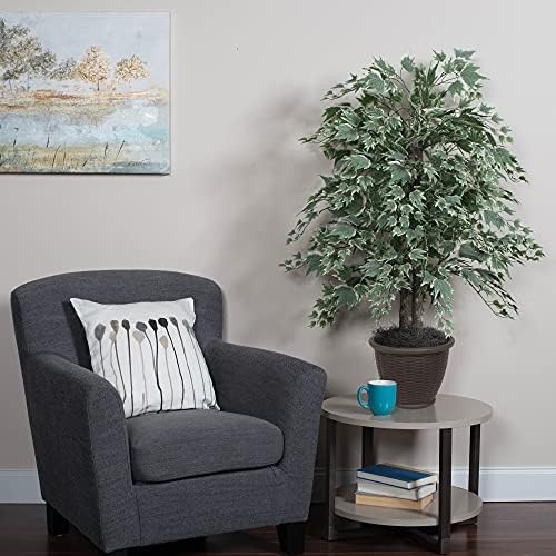 Vickerman 4 Foot Artificial Silver Maple Bush with Brown Container