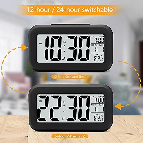 Digital Alarm Clock with LCD Display and Indoor Temperature