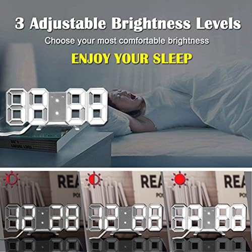 Digital Alarm Clock with 3 Brightness Levels and 1224Hr Display
