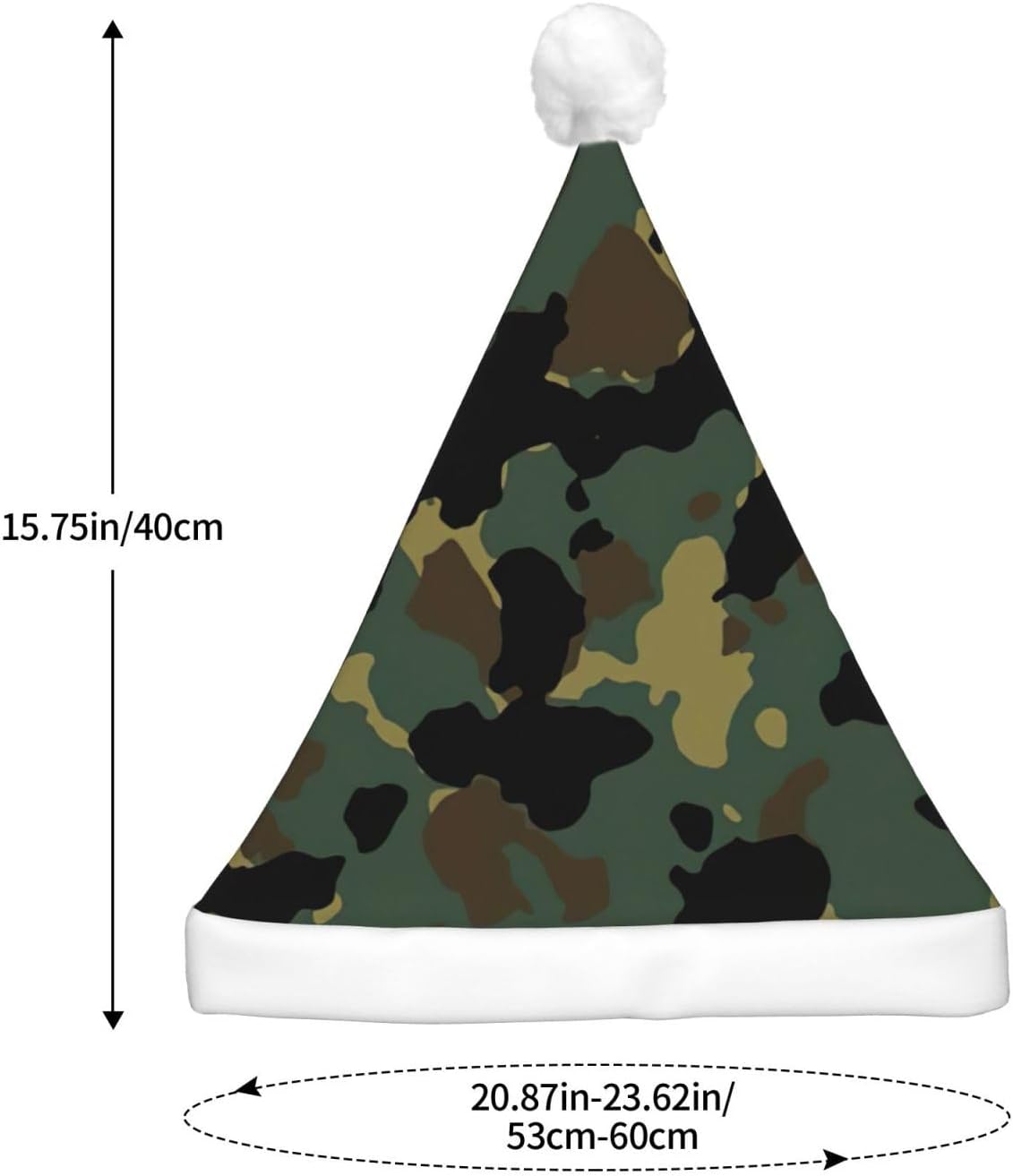 Camouflage Santa Hat Plush Light Up for Christmas Party