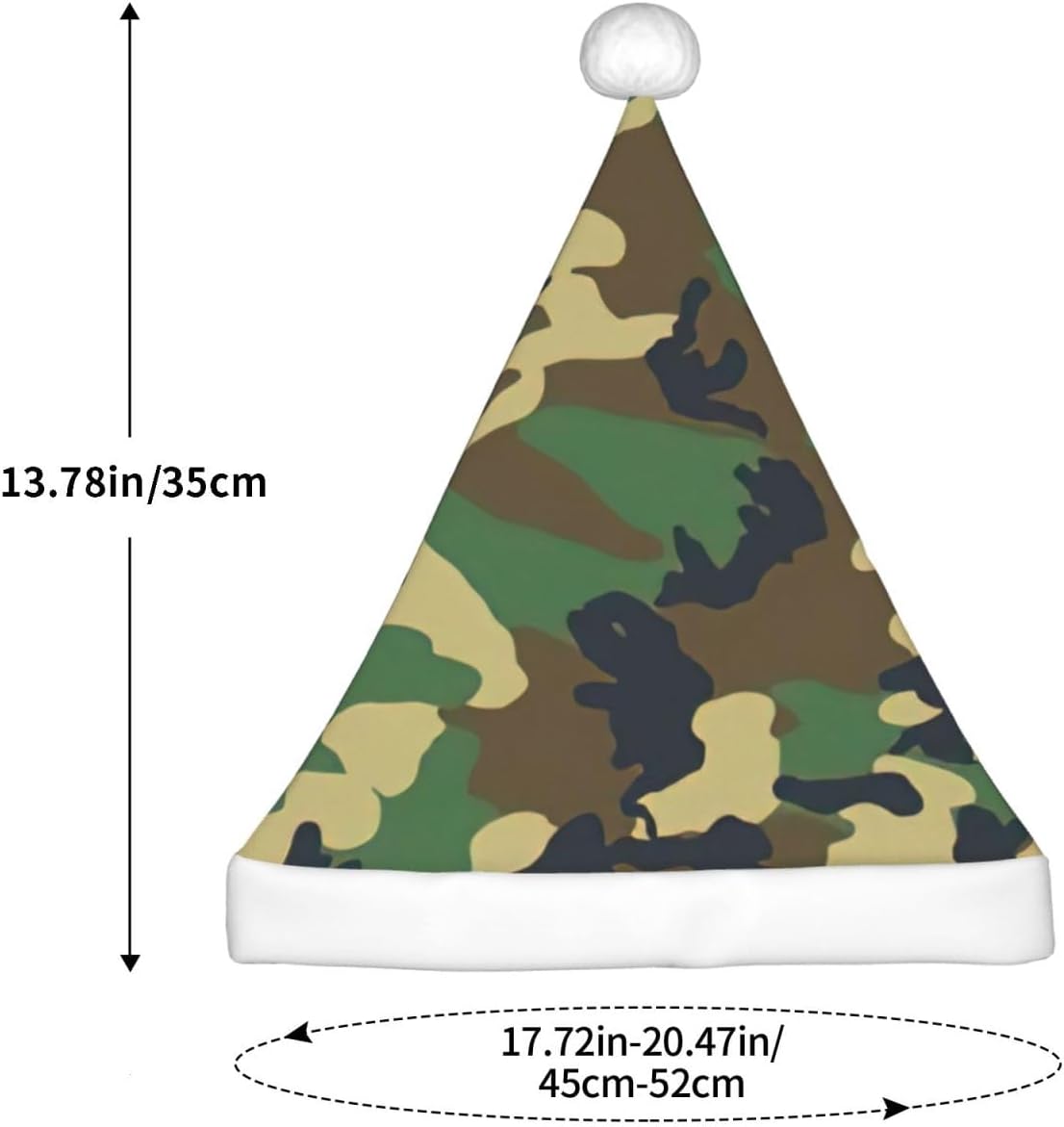 Green Military Camo Christmas Santa Hat Small Size