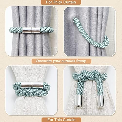 NICEEC 4 Pack Magnetic Curtain Tiebacks Modern Simple Style