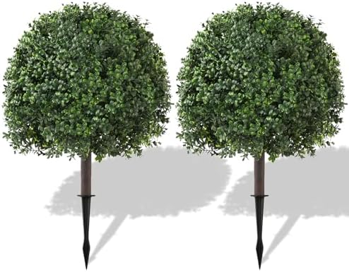 26 Boxwood Topiary Balls Artificial Set of 2