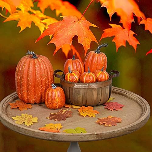 DearHouse 7Pcs Artificial Pumpkin Fall Decor Set