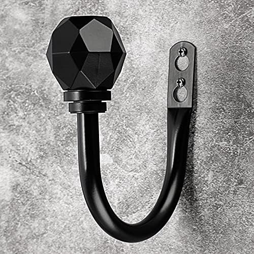 Sumnacon 2Pcs Metal Curtain Holdbacks - Black Wall Mount Holdbacks