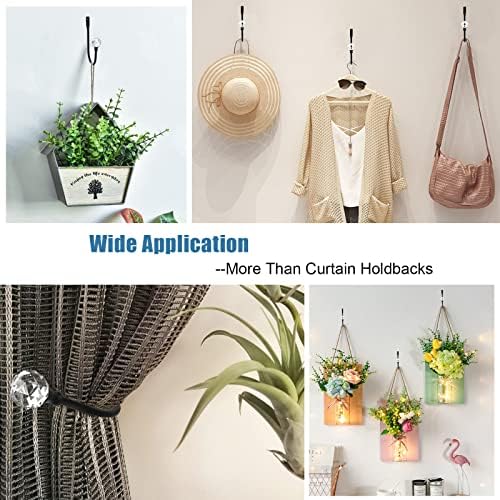 Crystal Curtain Holdbacks Black 4 Pack Heavy Duty