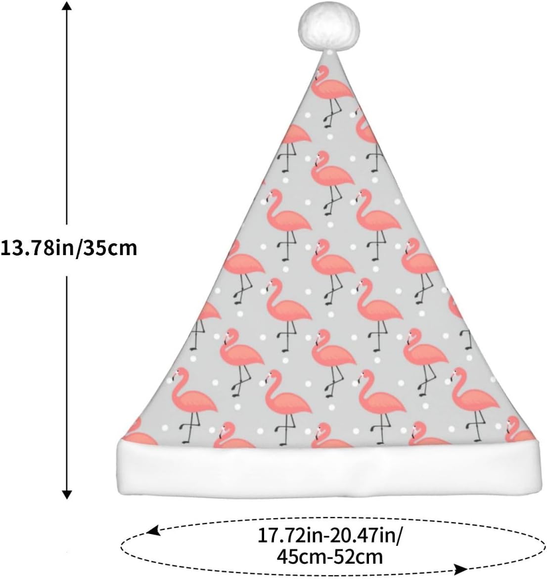 Flamingo Print Christmas Santa Hat Small Size