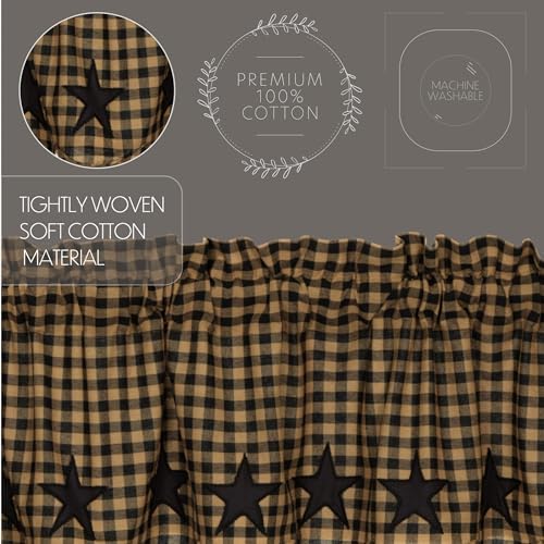 VHC Brands Star Cotton Prairie Swag Curtains Raven Black
