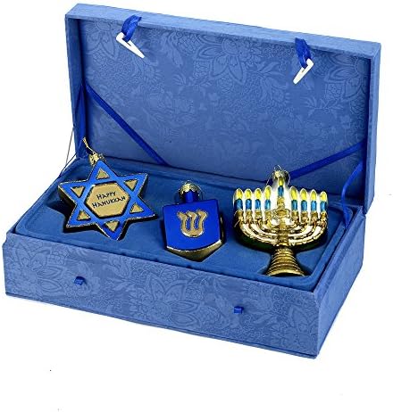 Kurt Adler Noble Gems Hanukkah Ornament Set