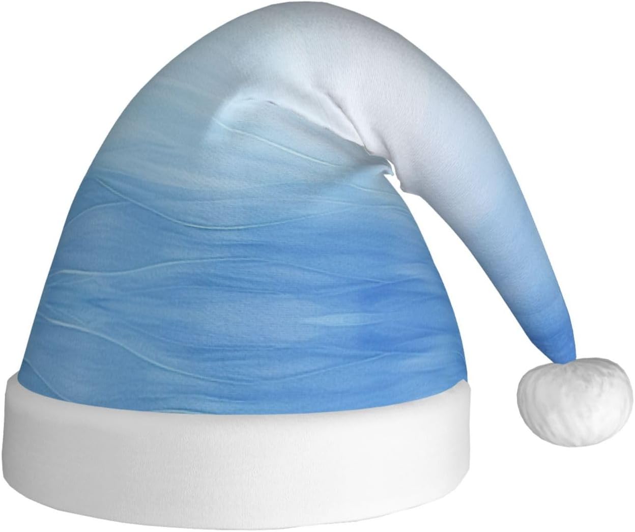 Ombre Textured Blue Christmas Santa Hat Plush Funny