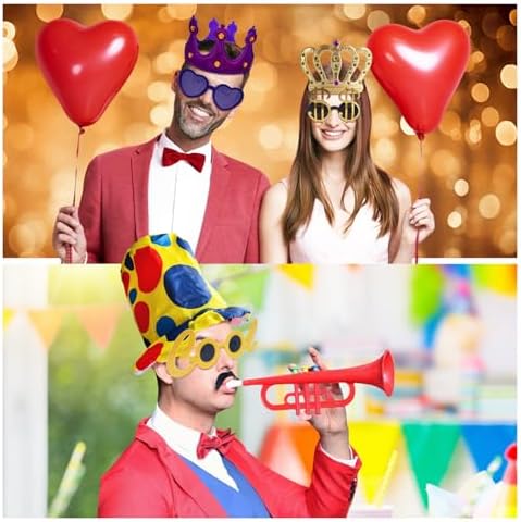 24 Funny Hats and Glasses Photo Booth Set