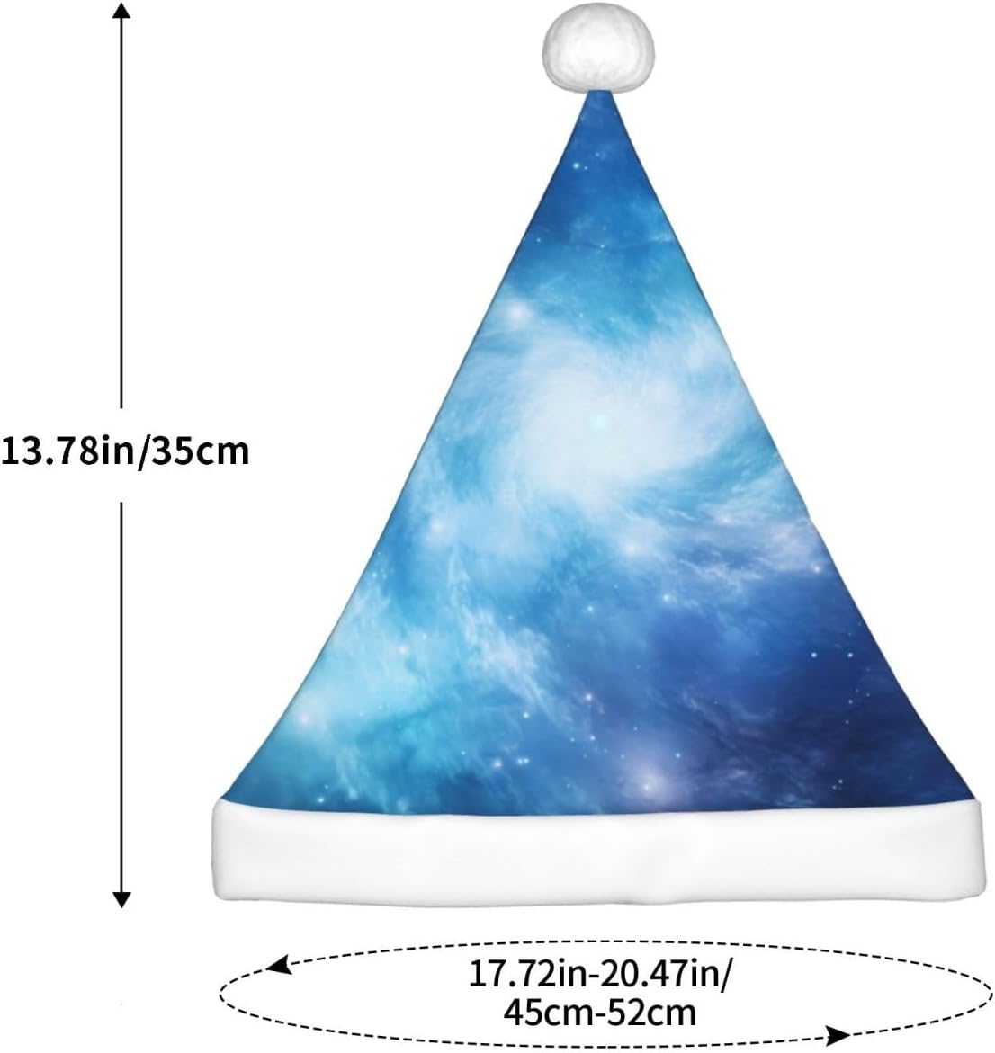 Blue Galaxy3 Print Christmas Santa Hat Small Size
