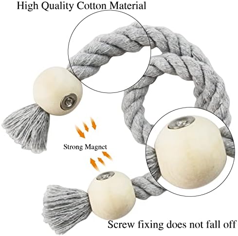 6 Pack Cotton Magnetic Curtain Holdbacks with Wooden Buckle No Tools Required