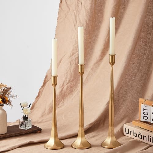 Denique Iron Taper Candle Holder Set of 3