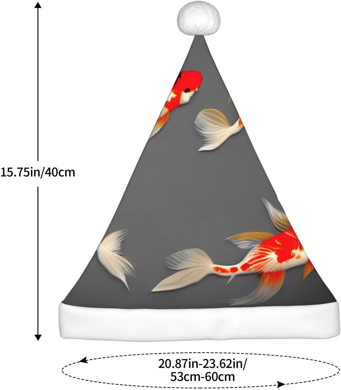 Traditional Koi Carp Spots Santa Hat for Christmas Party Favors