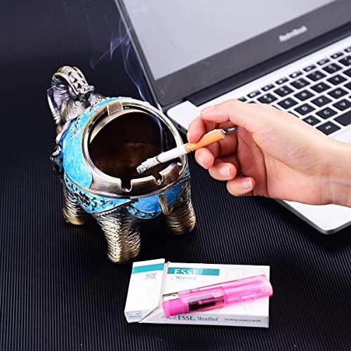 LAUYOO Stand Elephant Windproof Ashtray with Lid
