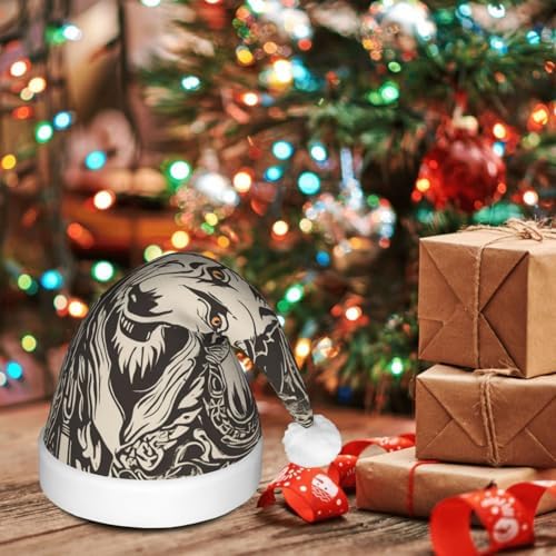 Wolf Motifs Food01 Print Santa Hat Plush Light Up Christmas Adult Hat