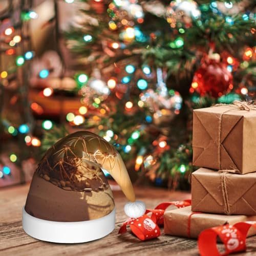 Qin Zheng Desert Cactus Print Santa Hat for Women