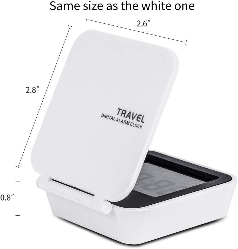 Compact Digital Travel Alarm Clock with Night Light and Folding Design