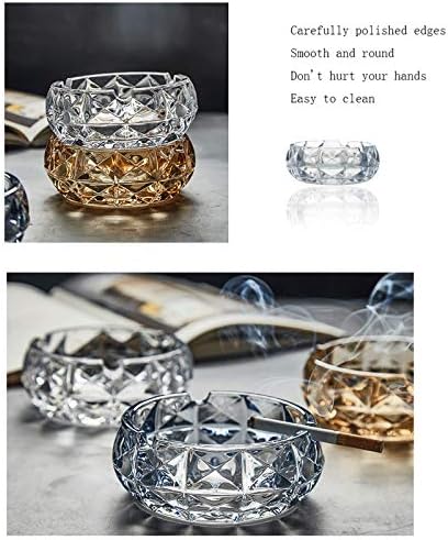 Transparent Crystal Ashtray Without Cover 46 Inch Large Capacity