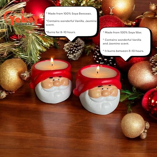 Christmas Santa Candle Holder with Soy Wax Candle