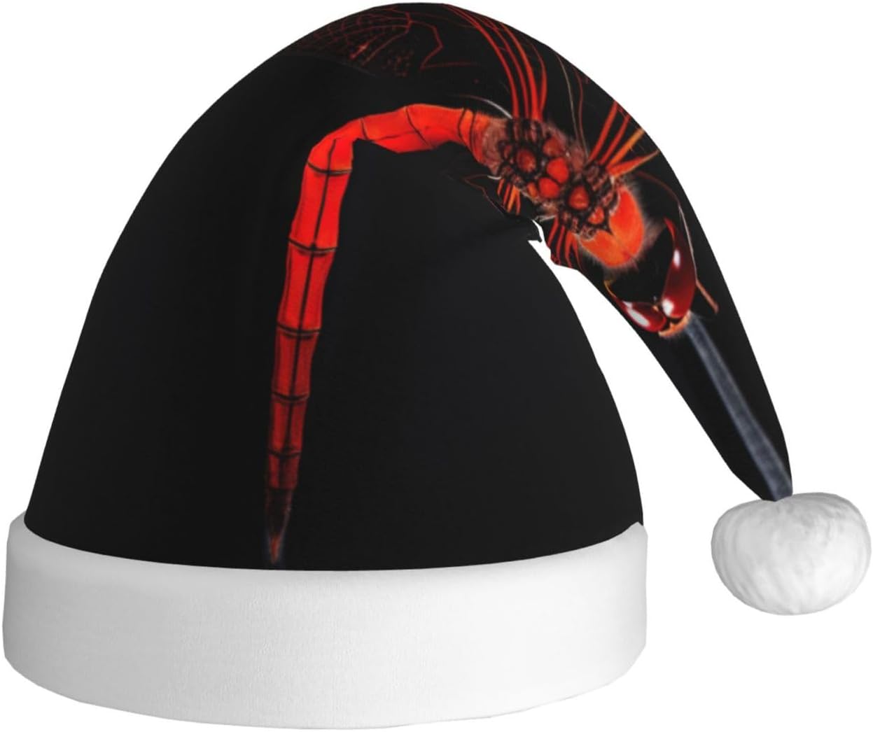 QINZHENG Abstract Red Dragonfly Santa Hat