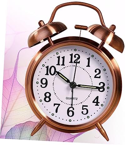 Ciieeo Metallic Silent Luminous Double Bells Alarm Clock Classic Desktop Clock