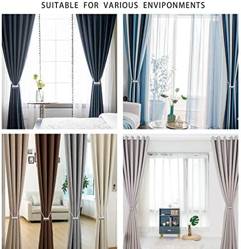 2 Pack Magnetic Curtain Holdbacks 16 Inch Grey