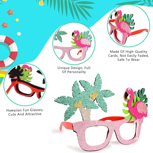 CURASA 6 Pack Tropical Themed Paper Sunglasses