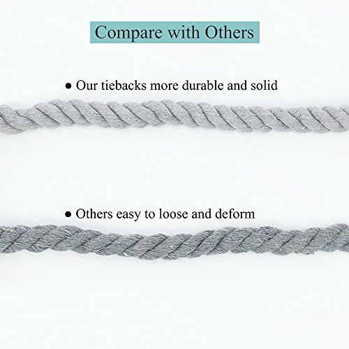 4 Pack Rustic Curtain Tiebacks in Grey