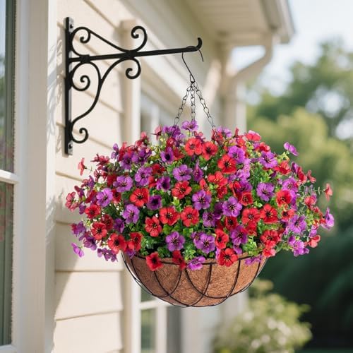 Artificial Silk Flower Hanging Basket with Daisy and Eucalyptus Leaves