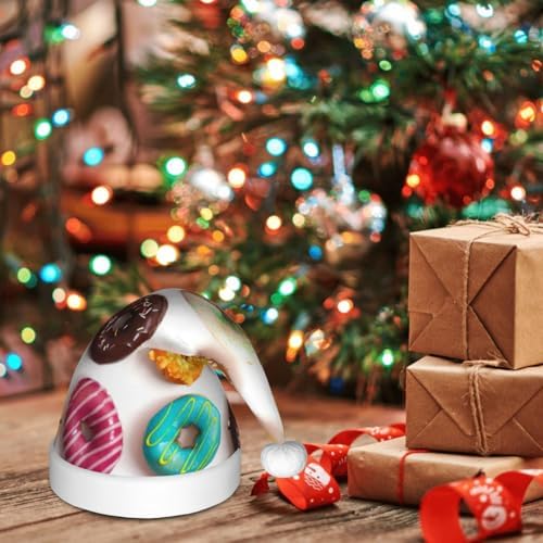 Different Flavors Doughnuts Christmas Santa Hat Small Size