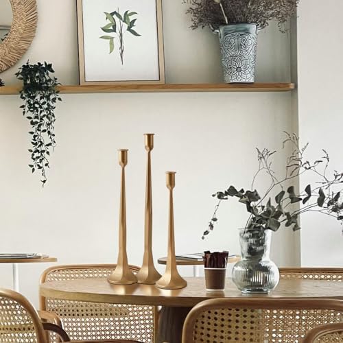 Denique Iron Taper Candle Holder Set of 3