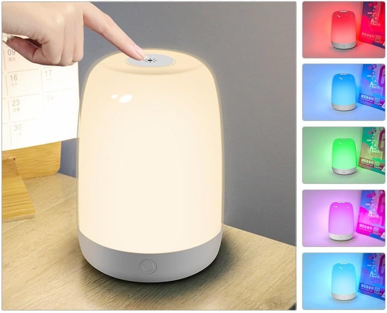 Touch Wake Up Night Light with Sunrise Alarm Clock for Kids