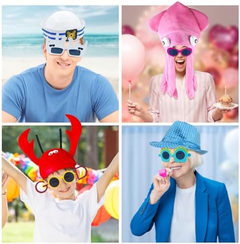 24 Funny Hats and Glasses Photo Booth Set