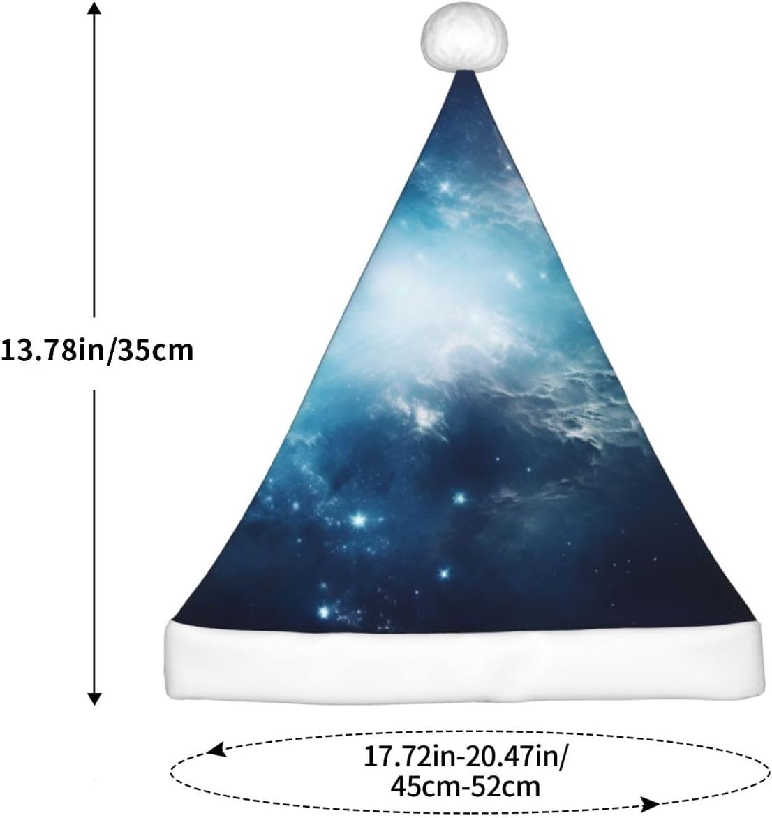 Galaxy Print Christmas Santa Hat for Kids Plush Funny Party Hat