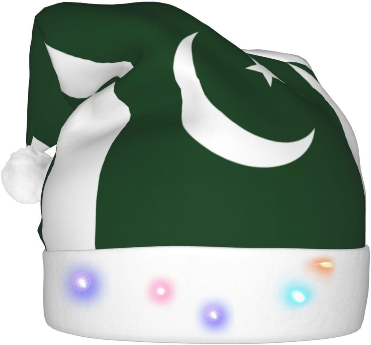 Flag Of Pakistan Christmas Hat With LED Lights