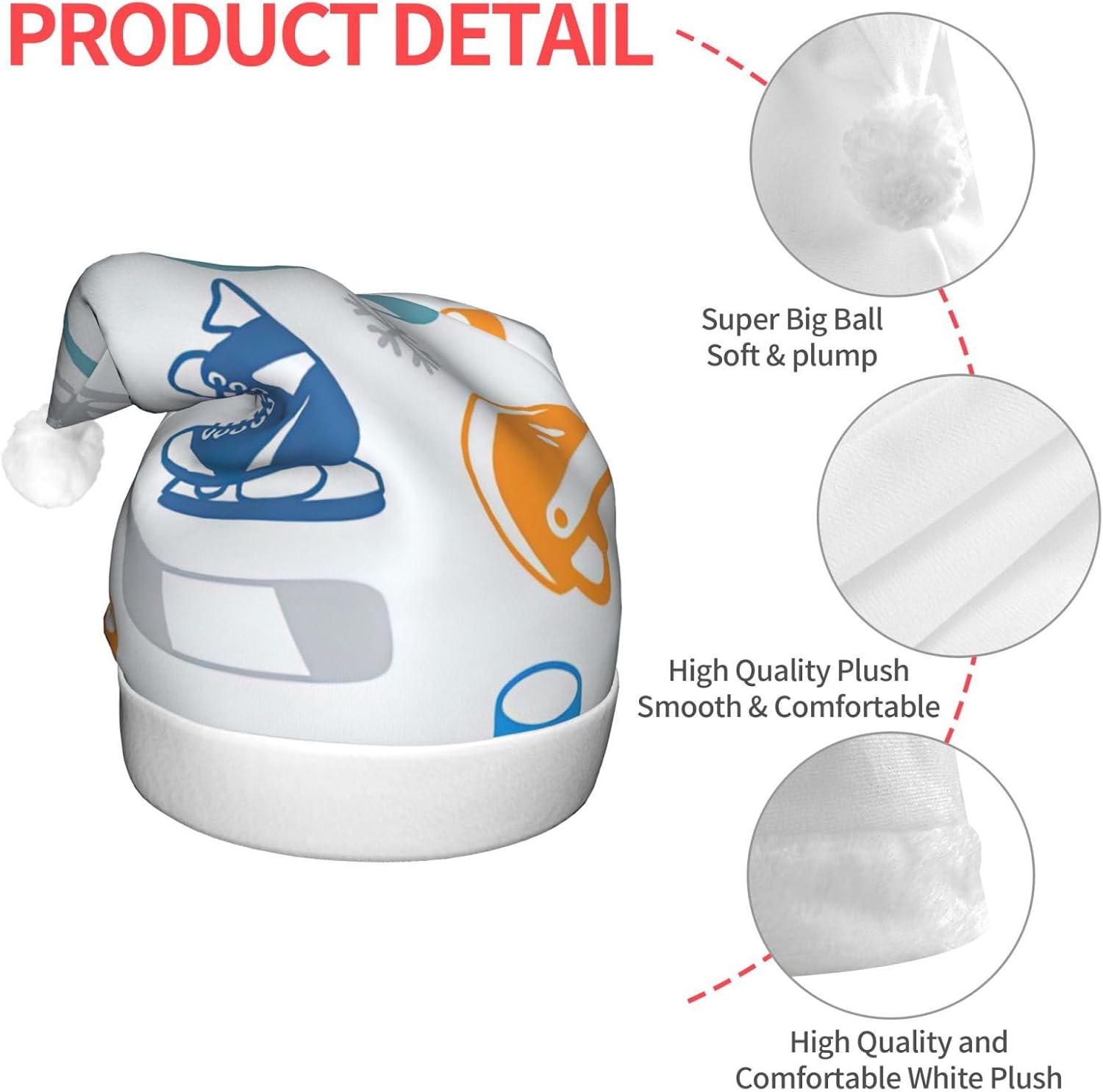 QINZHENG LED Light Up Santa Hat for Adults Christmas Party