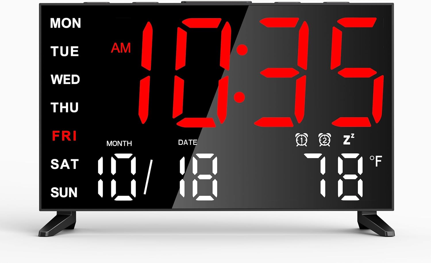 Haimiage Mirror Digital Alarm Clock with Dual Alarms and Temperature Display