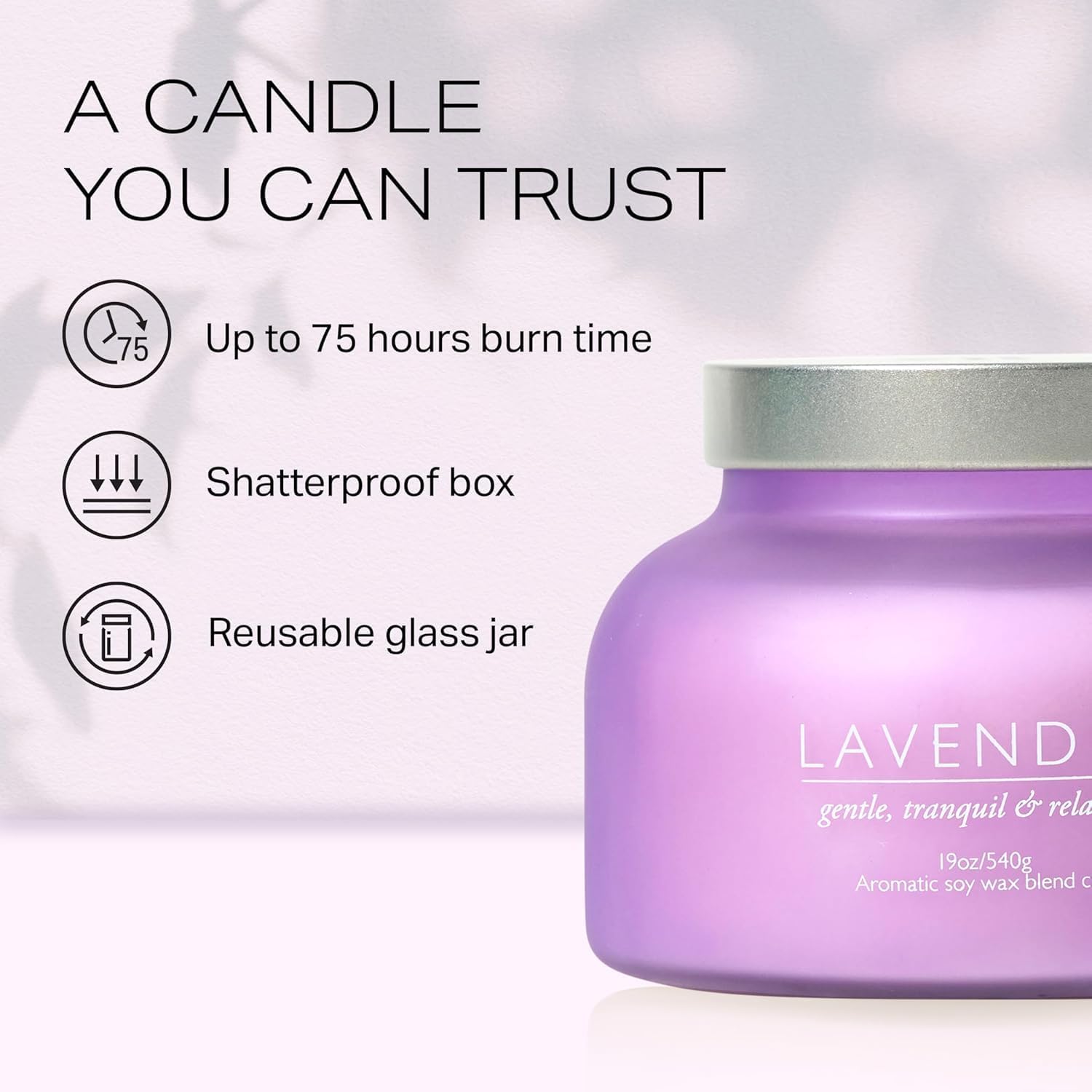 Lavander Volcano Jar Candle with Wooden Wick 19oz