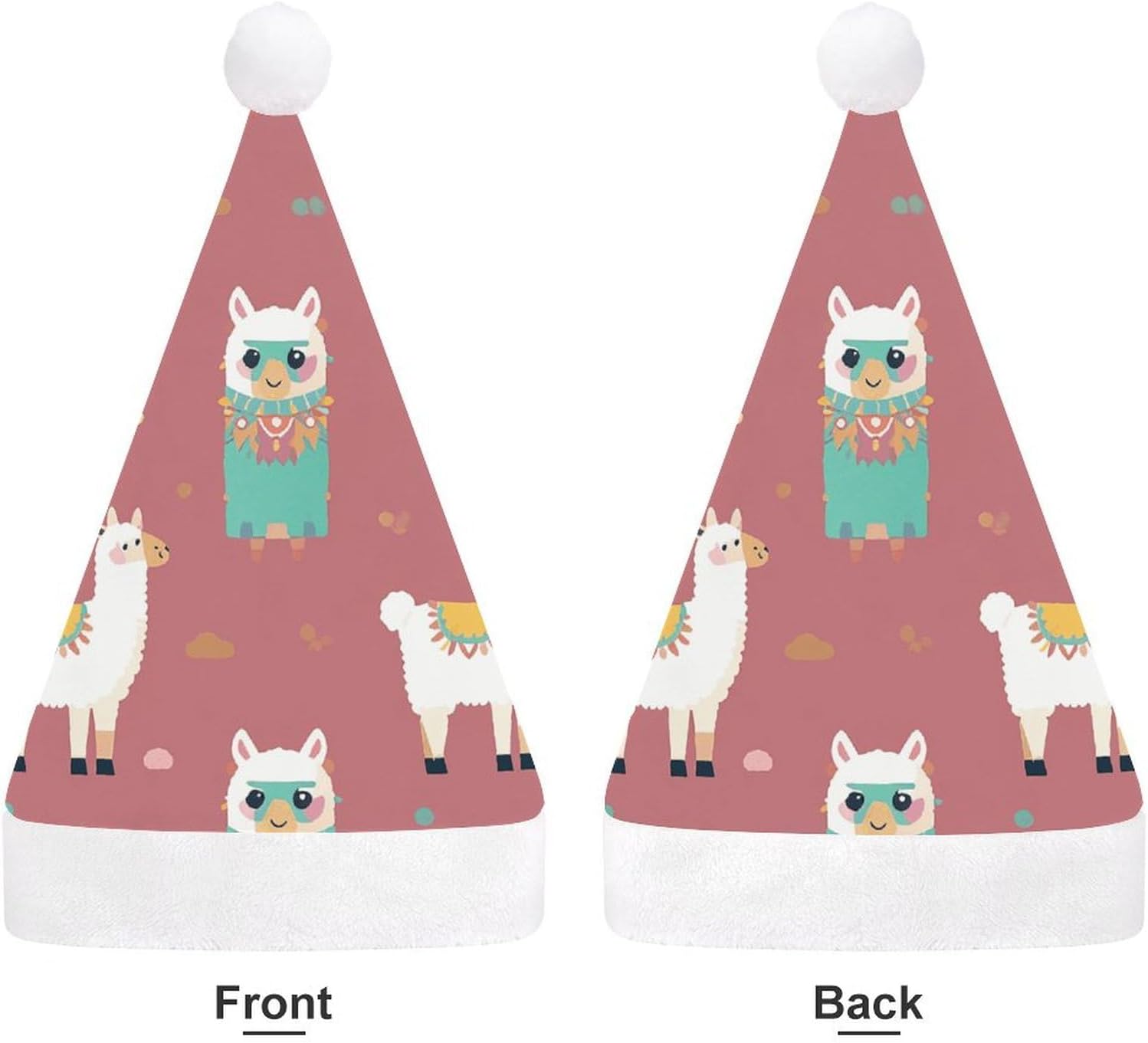 Santa Hat Cute Llama Pattern Christmas Headwear
