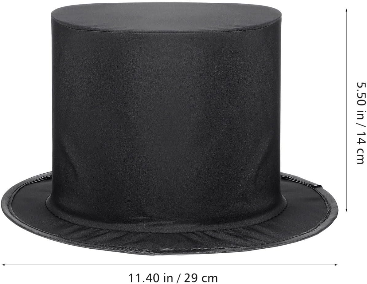 CLISPEED Black Collapsible Top Hat for Men