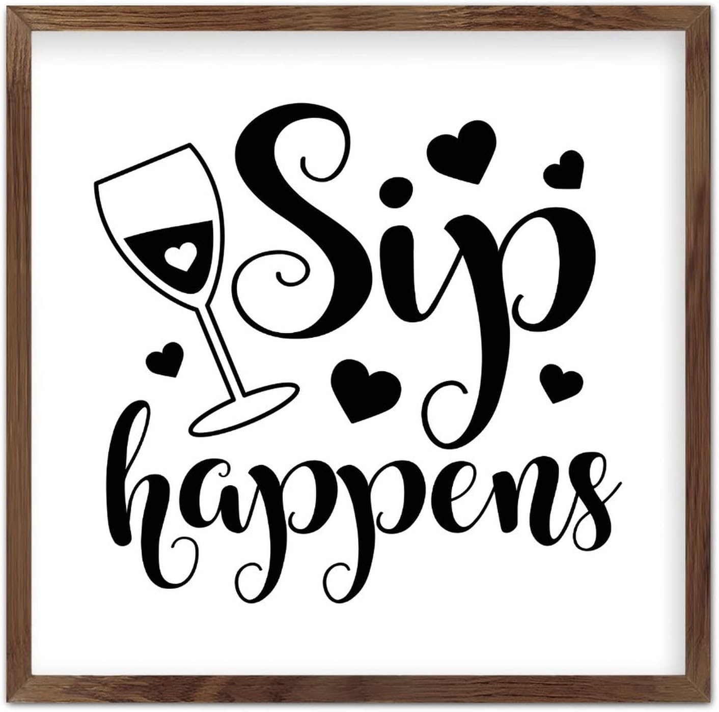 Ditooms Framed Wood Sign Plaque 7x7 Inch