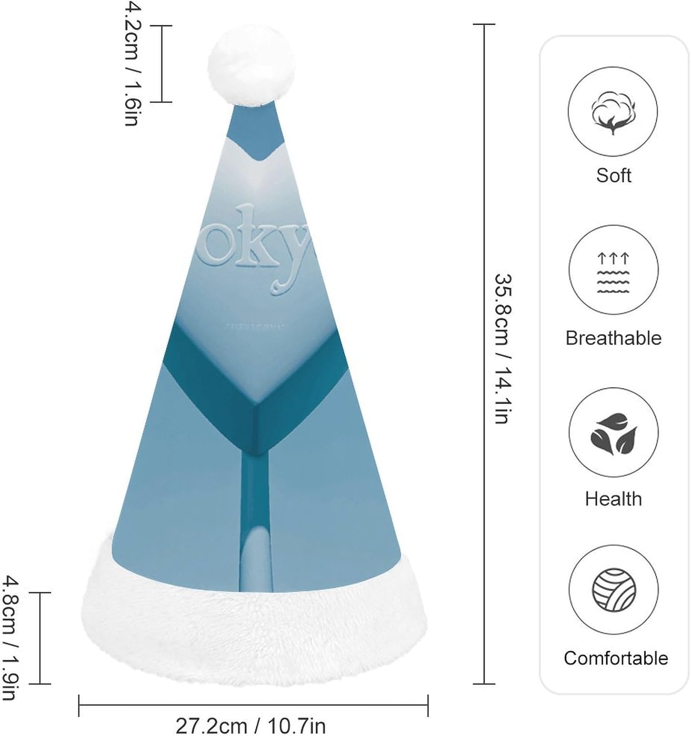 Santa Hat Blue Heart Christmas Party Headwear